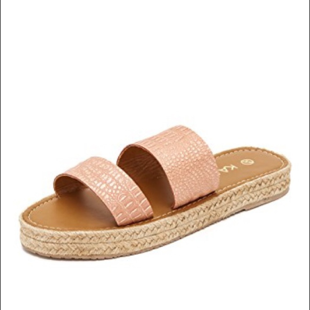 Kaanas Tobago Flatform Sandal Blush Snake‎ embossed